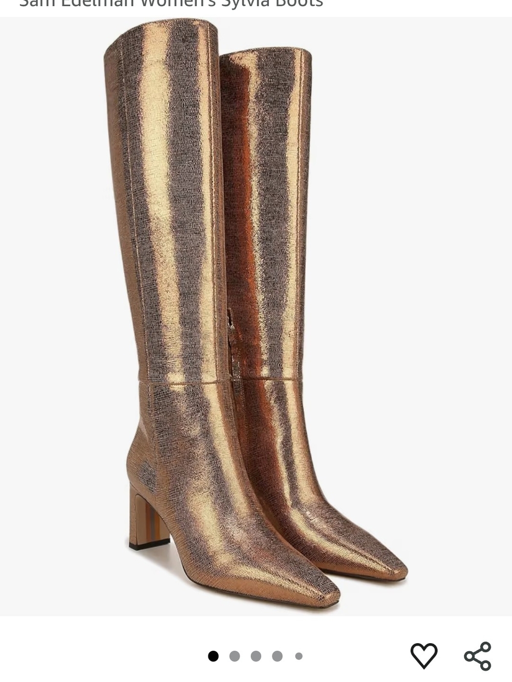 Sam Edelman Metallic Bronze Wide Leg Knee-High Boots